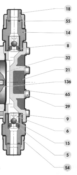 sací a výtlačný ventil dávkovacího čerpadla OBL